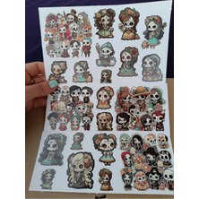 Pink Swan Craft Cute Kawaii Day Of Dead Etiket Seti Laptop Ipad Defter Kitap Planlayıcı Sticker Seti