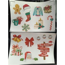 Pink Swan Craft Vintage Yılbaşı Suluboya Elementler Etiket Seti Bullet Journal Planlayıcı Stickers