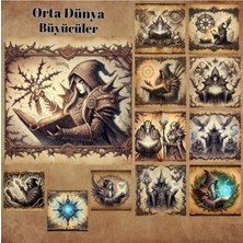 Pink Swan Craft Büyücüler Orta Dünya 12 Adet Scrapbook Bullet Journal Mat Planlayıcı Sticker Etiket Seti