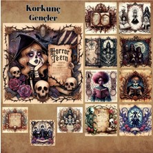 Pink Swan Craft Korkutucu Gençler Vintage 12 Adet Scrapbook Bullet Journal Mat Planlayıcı Sticker Etiket Seti