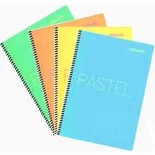80 Sayfa Kareli Pastel Defter 4 Adet Karışık Renk