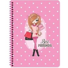 Keskin Color 16X22 cm Çizgisiz 80 Yaprak Telli Defter Karton Kapak 60 gr Beyaz Sayfa Best Friends