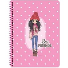 Keskin Color 16X22 cm Çizgisiz 80 Yaprak Telli Defter Karton Kapak 60 gr Beyaz Sayfa Best Friends