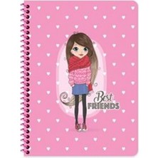 Keskin Color 16X22 cm Çizgisiz 80 Yaprak Telli Defter Karton Kapak 60 gr Beyaz Sayfa Best Friends