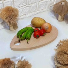 Doğal Ağaç Kesme Tahtası Damla Desen