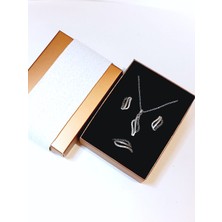 Keskin Gümüş Gümüş Zarif Tasarım Kolye Küpe Yüzük Kadın Set Öğretmenler Günü Hediye G