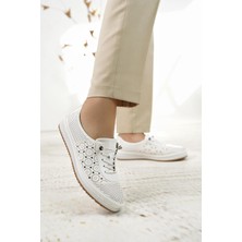 Nesil Shoes Sdf 701-3 Beyaz Içi Deri Günlük Kadın Ayakkabı