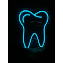 Neonite 'Diş' Işıklı Neon Led Dekoratif Duvar Yazısı Tabelası (23x29cm)