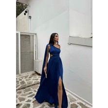 Sindi Moda Manolya Bel Detay Tek Kol Abiye 582603