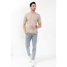 John Borners Erkek Skinny Jean Mavi Kar Yıkama Düğme Kapamalı Likralı Kot Pantolon - 5602