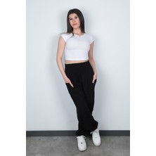 Mavi Kadın Şalvar Yoga Pantolonu %100 Viskon Çift Cepli - 2460