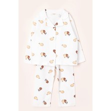 Vauva Kız Erkek Çocuk Baskılı Uzun Kollu Pijama Takımı