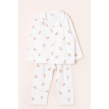Vauva Kız Erkek Çocuk Baskılı Uzun Kollu Pijama Takımı