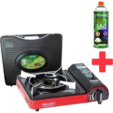 Orcamp Portatif Kamp Ocağı Kırmızı CK-505 + 1 Orcamp 227 Gram Gaz Kartuşu