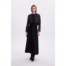 Zühre Tweed Desenli Düğme Detaylı Ikili Takım