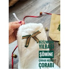 Yeni Yıl Yılbaşı Çorabı Şömine Çorabı Hediye Kesesi Noel Çorabı Yılbaşı Süsü