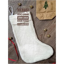 Yılbaşı Hediye Çorabı Noel Çorabı Hediye Kesesi Yeni Yıl Şömine Çorabı
