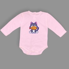Mnk Baby & Kids Baskılı Balıklı Kedi Bebek Çıtçıtlı Body - MNK0658-PEMBE-2 Yaş
