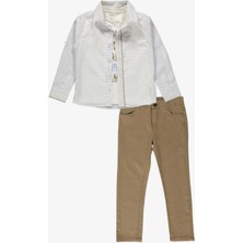 Mnk Baby & Kids Gömlek ,pantolon ,t-Shirt Noktalı Desen 3parça Erkek Çocuk Takım TTR-03NKTL