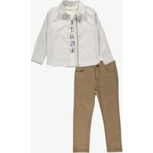 Mnk Baby & Kids Gömlek ,pantolon ,t-Shirt Noktalı Desen 3parça Erkek Çocuk Takım TTR-03NKTL