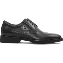 Celal Gültekin Erkek Siyah Bağcıklı Deri Klasik Ayakkabı