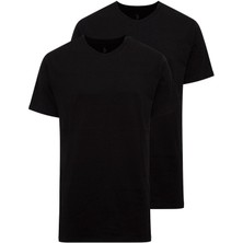 U.S. Polo Assn. U.s Polo Assn. 90002 Erkek Battal 2'li Yuvarlak Yaka T-Shirt-Siyah