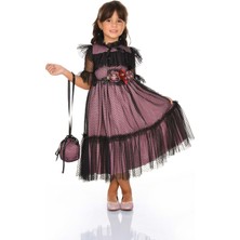 Mnk Baby & Kids Dantel Vintage Çantalı Elbise MNKA248
