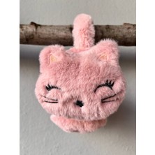 Linoş Kids Çocuklar Kulaklık Soğuktan Koruyucu Kulaklı Kedi Suratlı Angora Iplikli Peluş Kulaklık