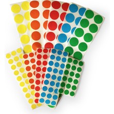 5 Renk 3 Set Ekstra Nokta Etiket | Etkinlik Materyalı | 5 Renk | 750 Adet
