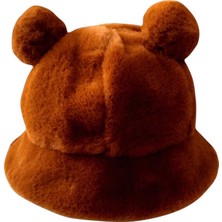 Uniquetrenders Kadın Sevimli Ayı Kulak Peluş Bucket Şapka