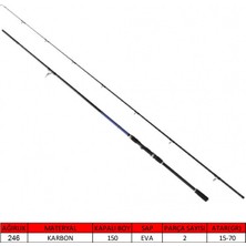 Captain 1441 Blue Spin 290CM 2 Parça Shore Jig Kamışı 15-70GR Atar