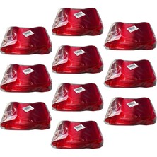 Omeyva Plastik Şeffaf Kırmızı Sup Kaşık - Tatlı Dondurma Kaşığı - 12.5  cm . - 50 Adetlik 10 Paket