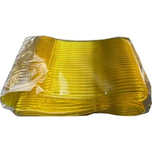 Omeyva Plastik Şeffaf Sarı Sup Kaşık - Tatlı Dondurma Kaşığı - 12.5  cm . - 50 Adetlik Paket