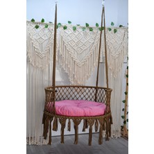 Altınoluk Hamak Makrome 80 Lik Salıncak (Kahve) Minderli