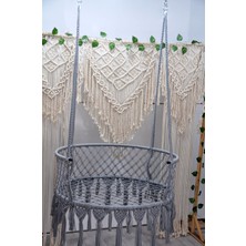 Altınoluk Hamak Makrome 80 Lik Salıncak ( Gri ) Minderli