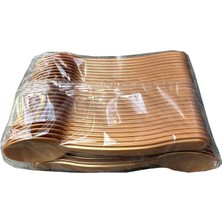 Omeyva Plastik Şeffaf Altın Sarı Gold Sup Kaşık - Tatlı Dondurma Kaşığı - 12.5  cm . - 50 Adetlik Paket