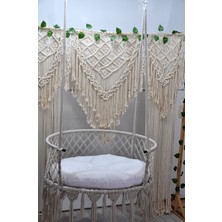 Altınoluk Hamak Makrome 80 Lik Salıncak ( Gri ) Minderli