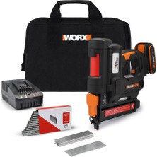 Worx WX844 20 Volt 2.0 Ah Li-İon 16 - 40 mm Şarjlı Zımba Makinesi + 2700 Adet Yedek Zımba