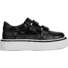 Ayakkabı Fuarı Elit DK34119 Kadın Hakiki Deri Klasik Sneaker Antrasit