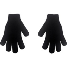 Sevimli Kışlık Triko Eldiven Siyah Renk Kız Çocuk 4 - 8 Yaş İçin Yumuşak Doku ile Rahatlık