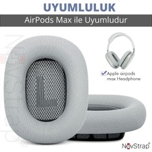 Novstrap Apple Airpods Max Ile Uyumlu Yedek Kulaklık Yastığı Pedi Süngeri Protein Deri Magnetic