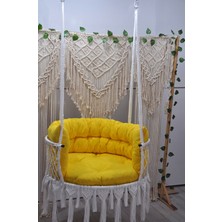 Altınoluk Hamak Makrome 80 Lik Salıncak ( Beyaz) Sırt Minderli