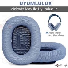 Novstrap Apple Airpods Max Ile Uyumlu Yedek Kulaklık Yastığı Pedi Süngeri Protein Deri Magnetic