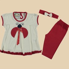 Baby Net Uğur Böcek Desenli Bandanalı 2'li Kız Takım