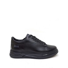 Marcomen Siyah Deri Erkek Sneaker Spor Ayakkabı