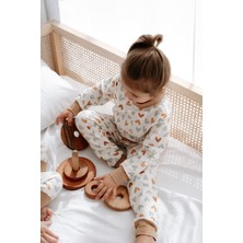 1.0 Tog Çocuk Pijama Takımı - Bohem Kalp Desenli