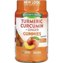 Turmeric Curcumin + Ginger Natural Peach 70 Vegan Gummies