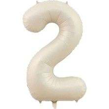Konsept Sepeti 2 Yaş Retro Bej Yaş Balonlu Latte Bej Kahve Kalpli Retro Doğum Günü Yaş Balon Seti
