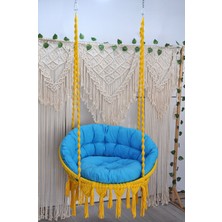 Altınoluk Hamak Makrome Relax Salıncak ( Sarı )  Minderli