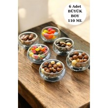 6 Lı Büyük Boy Çift Cidarlı Sosluk, Lokumluk, Reçellik, Sunumluk, Kahve Yanı Ikramlık 110 ml
